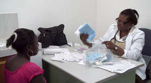 Distribution at hospital in Quartier-Morin,Haiti