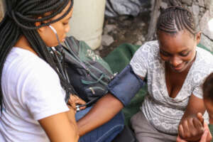 Midwife Carmelle working in mobile clinic