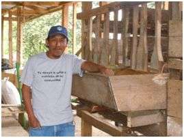 Diego Sarat raises goats in the corral