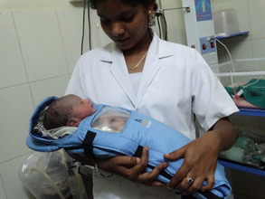 Priyanka with an Embrace baby at our SM Halli site
