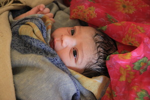 A newborn in a good mood!