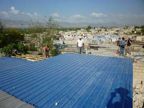 The roof going up!