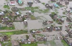 Aerial view of the damage to Beira Sofala province