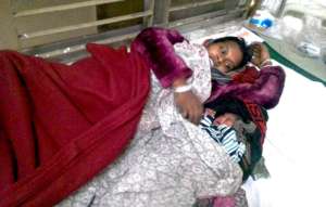 Anjana with her newborn baby