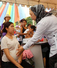 Medical mission performed on a mother affected by