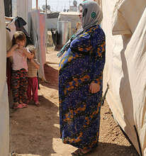 Ruqaya is 9 months pregnant living in Domiz camp