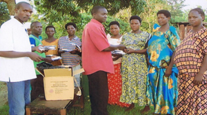 Rotary Club of Makindye distributing kits