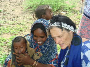 Valerie Browning with an Afar woman and her baby