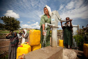 Women gathering clean water