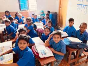 Children attending school