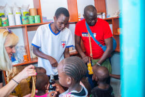 Feeding the children in Manyatta