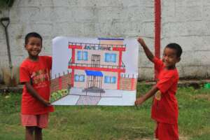 Kids with their Imagination complete Floor drawing