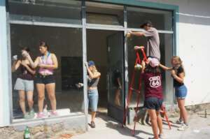 volunteers helping