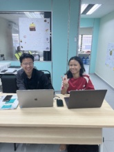 KRC students use donated laptops.