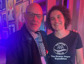 Farah with our ambassador Brian Eno in The Hague