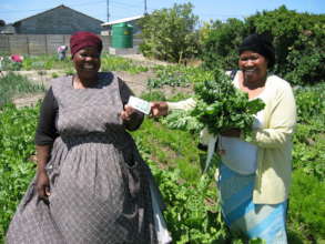 One of our microfarmers selling her produce