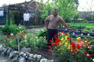 Proud gardener who feeds his whole family