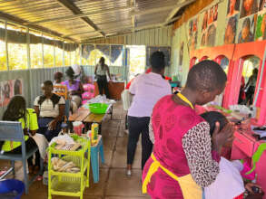 Cosmetology Students during a practical session