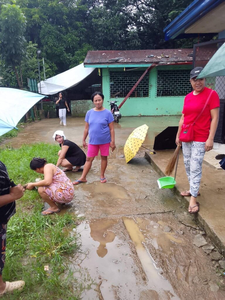 Cleaning the area around the center