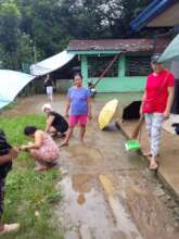 Cleaning the area around the center