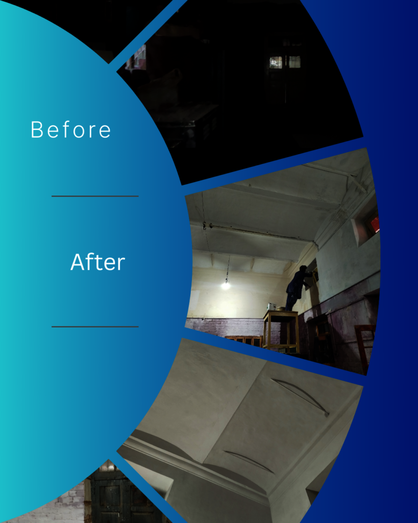 130 year old walls/ceiling being treated & painted