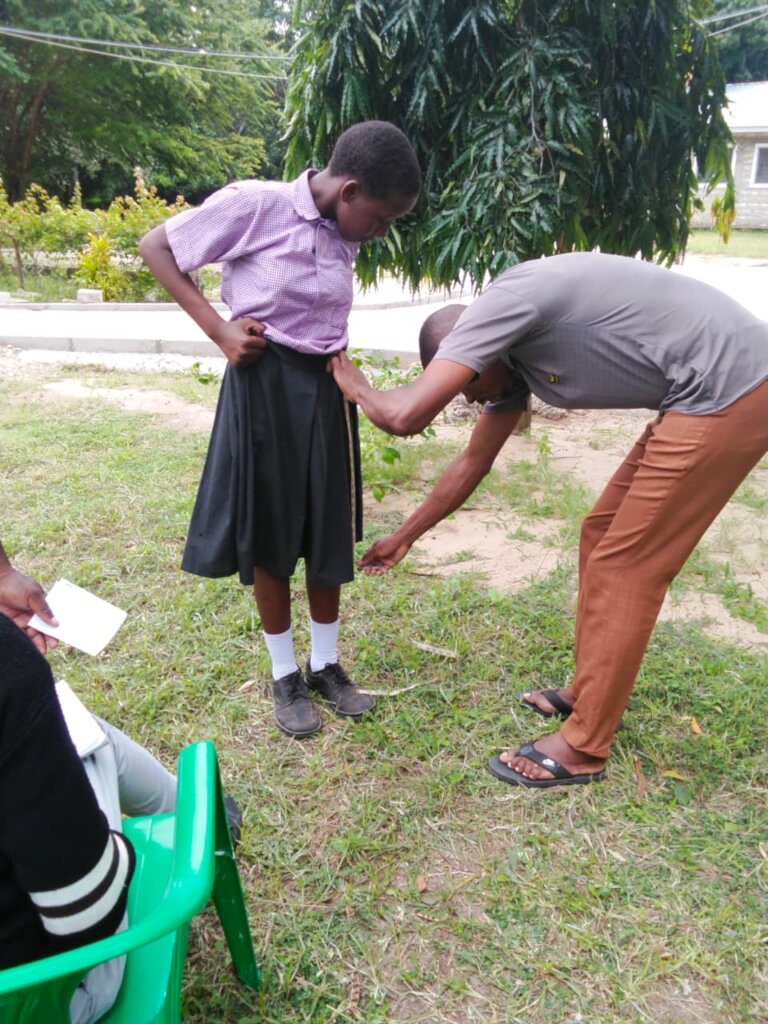 Measurement exercise for school uniform support