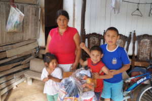 Happy Families Receiving Food Aid