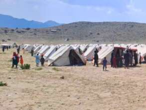A Tent village where disaster survivors live
