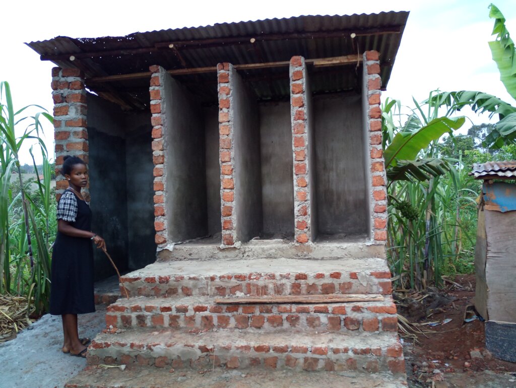 Support toilets for voluteer at Gaba hope for kids