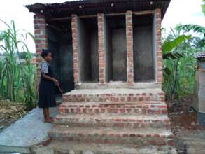 Support toilets for voluteer at Gaba hope for kids