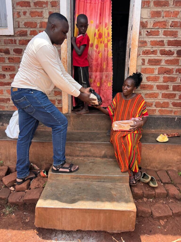 A single mother in Wakalenge Village receiving