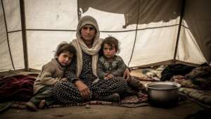widow with her children