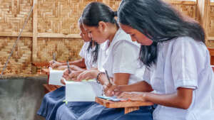 Students learning safely at Obi School