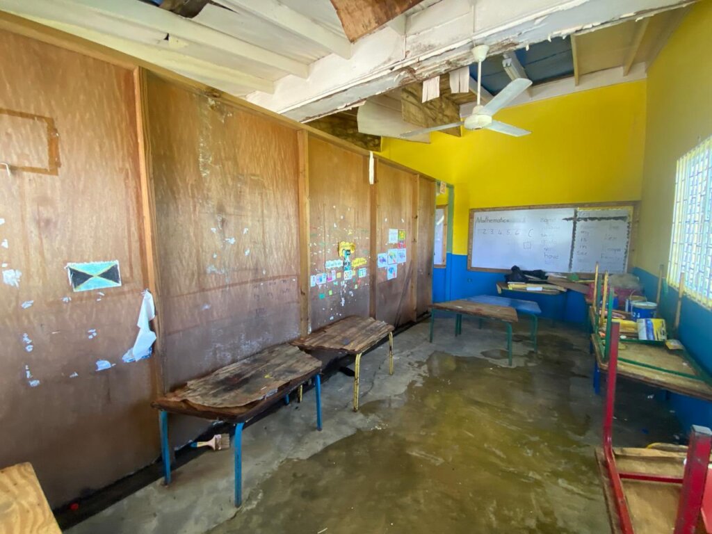 Damaged Classroom in Jamaica - Hurricane Melissa