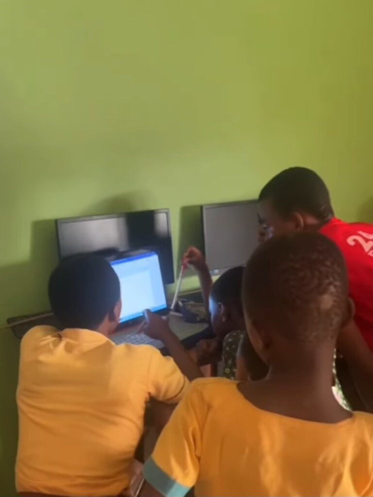 Computing lessons at Jasikan Community Library.