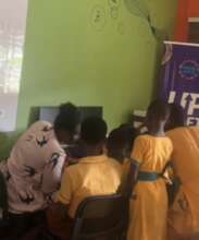 Computing lessons at Jasikan Community Library.