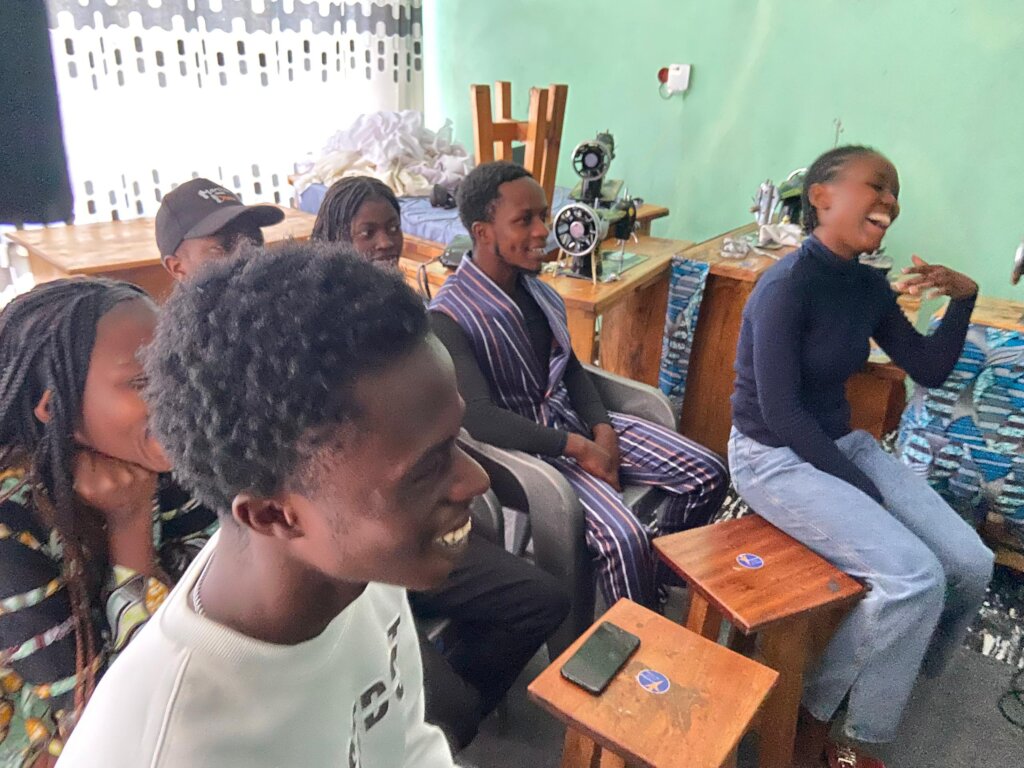Our six apprentices watching themselves in NDEGE