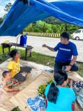 Americares staff provide emergency tents in Cebu