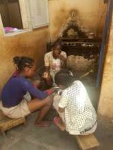 Children sharing meals