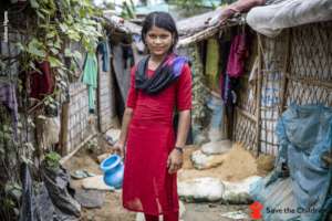 A girl near her home in Cox's Bazar, Bangladesh