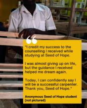 Anonymous Seed of Hope student quote