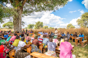 Community awareness meeting to promote WASH