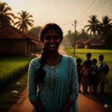To protect identity, we generated her image in AI