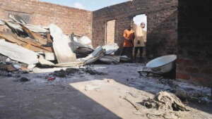 Destoryed house in Anwase community, Benue State