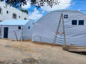 Plastic & leather are used to build these shelters