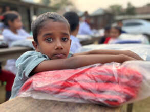 Vulnerable kid with blanket