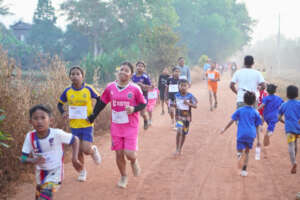 A community united some running, everyone cheering