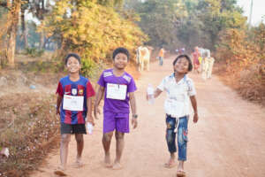 Young runners taking over the road.
