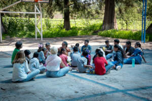 Reading with children in a community