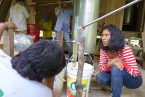 Creating charcoal while distilling essential oil